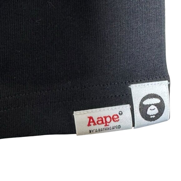 Aape by A Bathing Ape Woodland Camo Moonface T-Shirt black mens Size medium New - Picture 3 of 14
